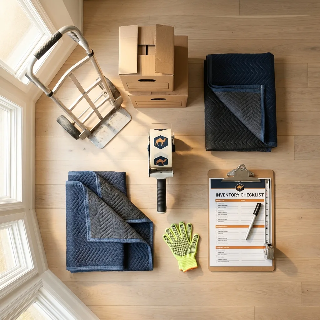 Professional moving supplies and packing materials layout for Whitesboro residential relocations
