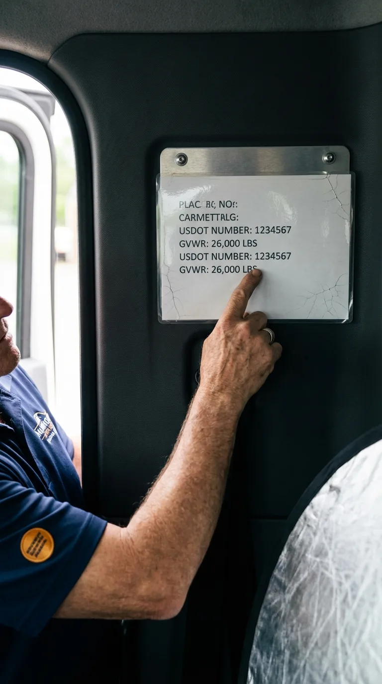 USDOT licensing placard verification in Whitesboro